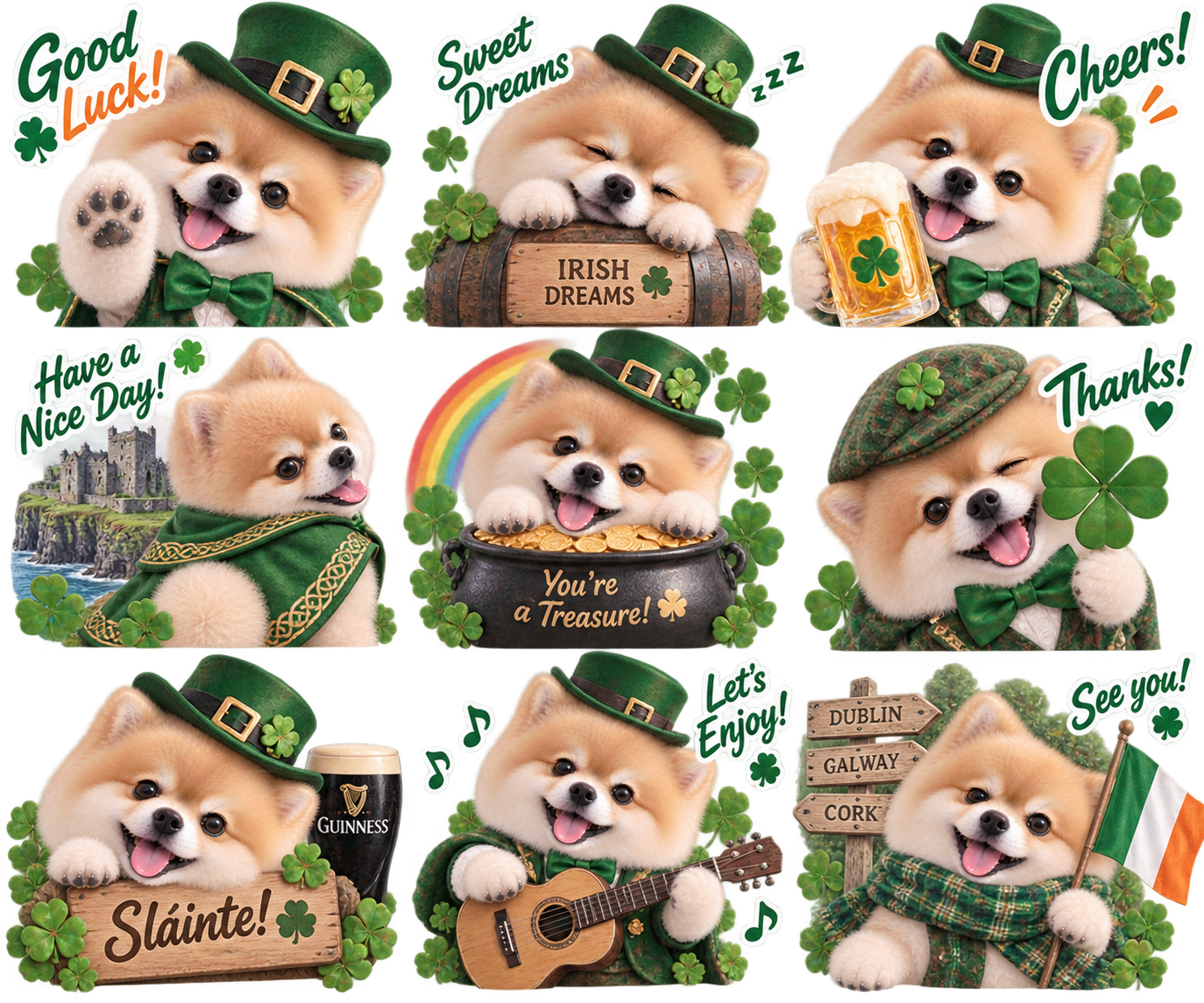 アイルランドケルト風のLINEスタンプ作風サンプル